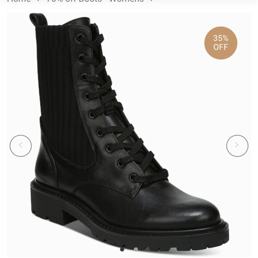 Sam Edelman Lydell Mixed Media Lug Sole Combat Boot